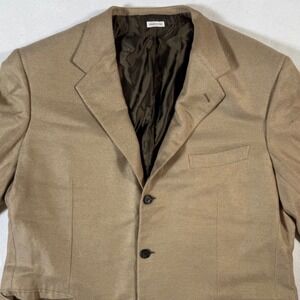 Brioni Palatino Blazer Men's 48L Jacket Cashmere Silk Blend Tan Made in Italy